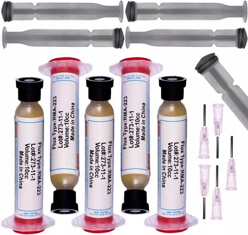 5x RMA-223 Flussmittel Lötflussmittel mit Kolben und Nadel