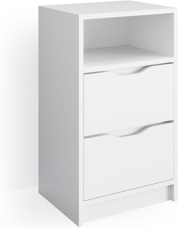 Nachttisch Ruben, Weiß, 38 x 66.6 cm Vicco