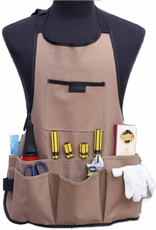 Shining House - Damen-Gartenschürze, Gärtnerschürze mit 14 Taschen, 600D Oxford-Arbeitsschürze, verstellbare Schutzschür...