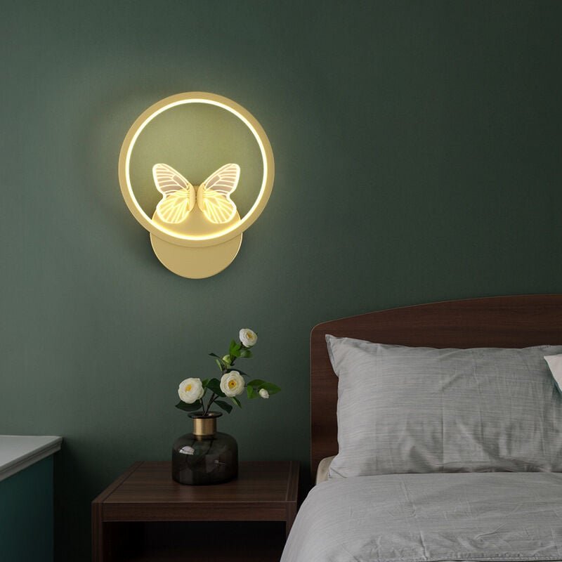 Thumbnail - Led Wandleuchte Innen Modern Gold 1-Flammig Acryl Schmetterling Wandstrahler 3000K Warmweißes Licht für Esszimmer Loft S...