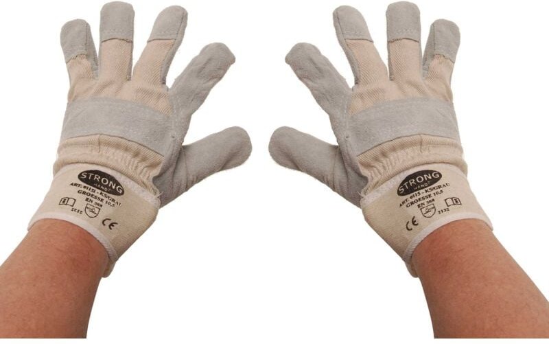 Arbeitshandschuhe Leder, gefüttert Größe 10,5