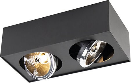 Design-Spot schwarz quadratisch 2-flammig - Kaya