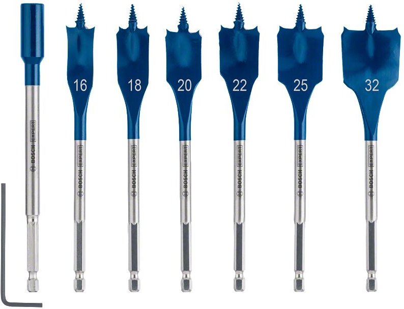 Bosch - Accessories 2608900334 Holz-Fräsbohrer-Set 16 mm, 18 mm, 20 mm, 22 mm, 25 mm, 32 mm Gesamtläng