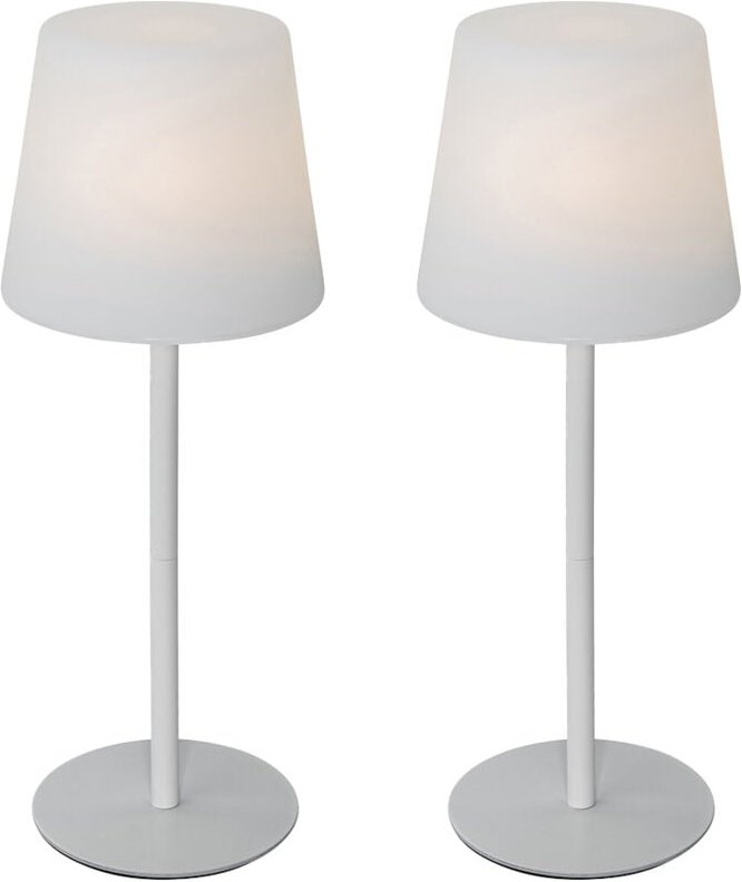 Set mit 2 wiederaufladbaren Tischleuchten weiß 40 cm IP54 - Jude
