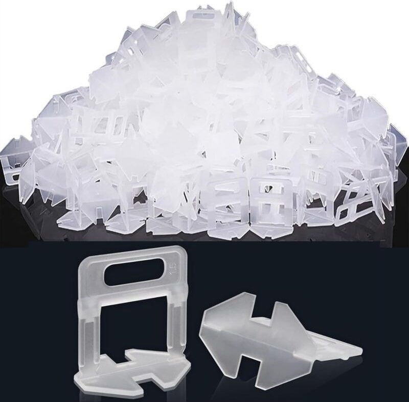 Fliesen Nivelliersystem 500 Stück Laschen Zuglaschen 1,5 mm Fugenbreite, Verlegesystem Werkzeug für Fliesen Höhe 3-15mm