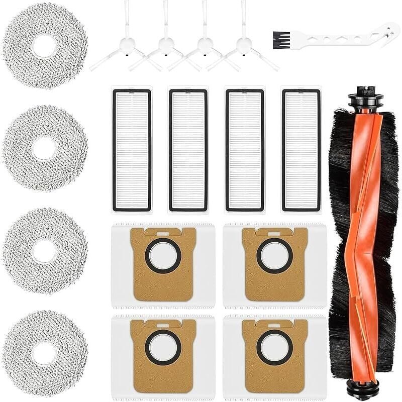 FOREHILL 18-teiliges Zubehörset für Xiaomi X20+/X20 Plus Saugroboter: 1 Hauptbürste, 4 Staubbeutel, 4 Bürsten