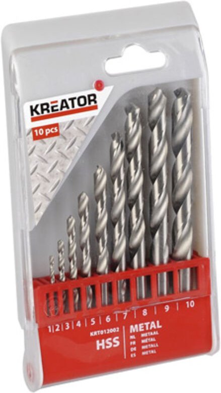 Kreator - Set mit 10 hss Metallbohrern Set mit 10 HSS-Bohrern