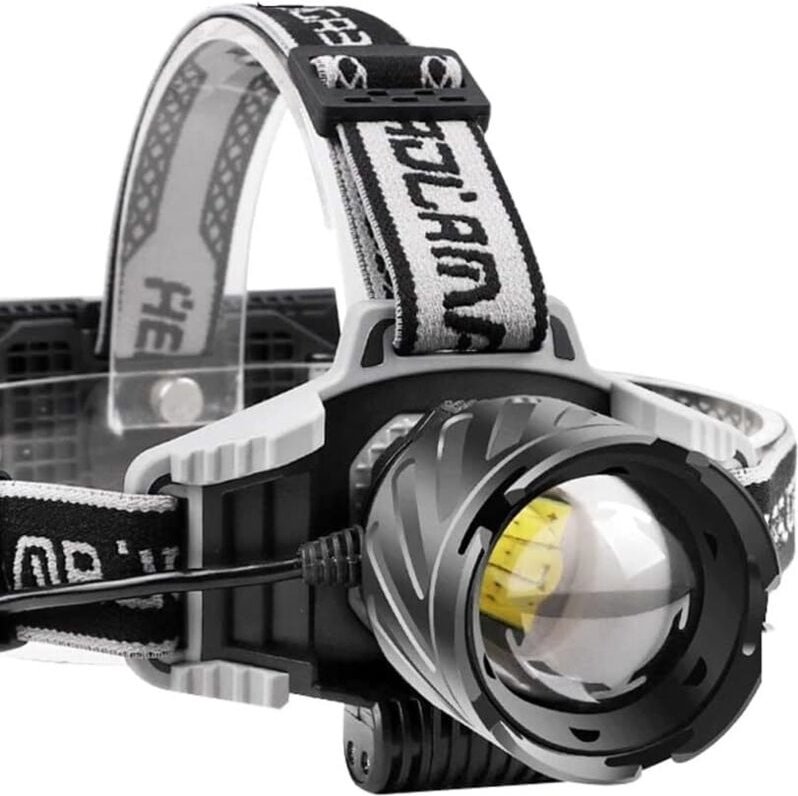 Leistungsstarke wiederaufladbare Stirnlampe 12000 Lumen, XHP99 Ultra leistungsstarke LED-Stirnlampe, 4 Modi, zoombare St...