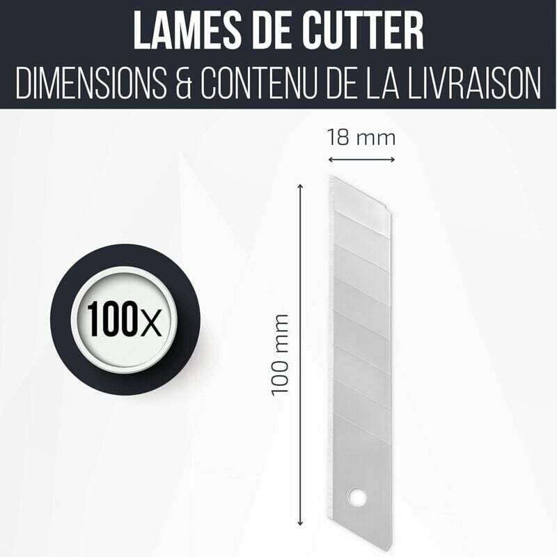 100x Cutterklingen 18mm - Professionelle Cutterklinge - Sehr langlebig und ultrascharf - Ersatzklingen für Cutter - Ymyn...