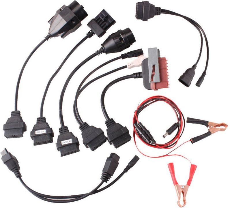 8x obd Adapter auf OBD2 bmw, Audi, Seat, Skoda, Mercedes, Fiat, Alfa Romeo, Lancia, Opel, Peugeot, vw - 27 cm - Vhbw