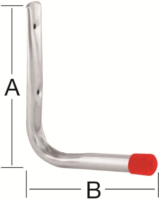 Wandhaken L-Form 150 x 165 mm verzinkt rote Endkappen