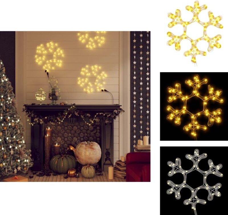 Weihnachtsbeleuchtung - Living LED-Silhouette Schneeflocke 48 LEDs Warmweiß 27x27 cm