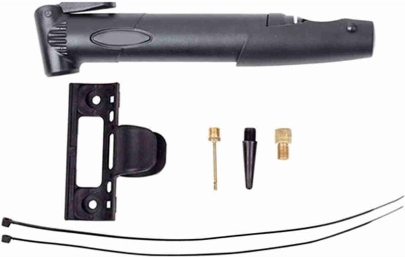 Kompakte und tragbare Fahrradpumpe mit 3 verschiedenen Düsen für diverse aufblasbare Produkte