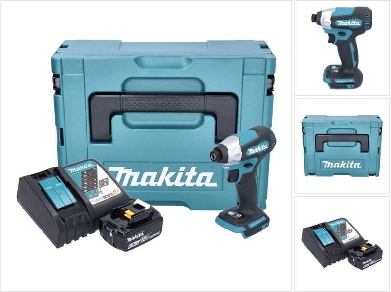 Dtd 157 RT1J Akku Schlagschrauber 18 v 140 Nm 1/4' Brushless + 1x Akku 5,0 Ah + Ladegerät + Makpac - Makita