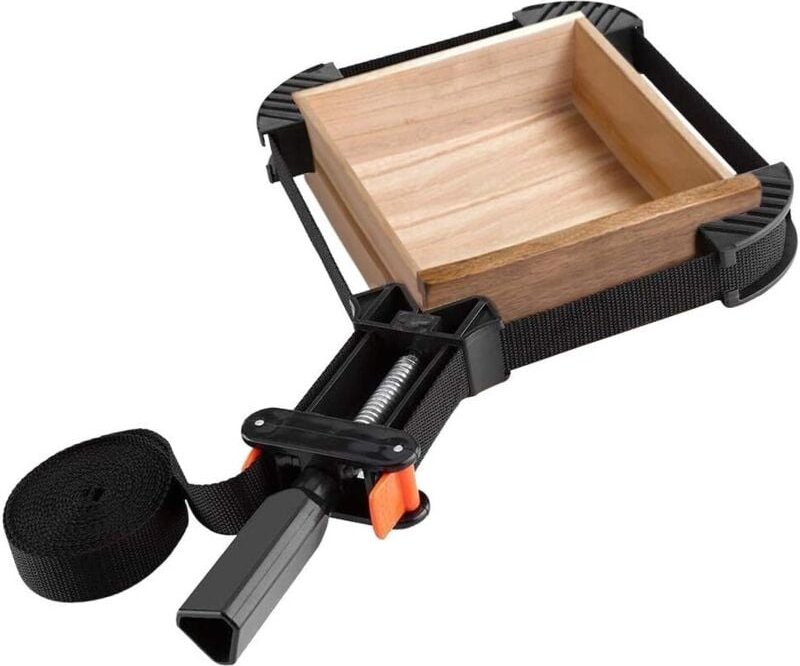 CSPARKV Verstellbare Eckklemme, 4 Backen, verstellbare Eckklemme, Holzbearbeitungswerkzeug mit Rahmenhalter für Gürtel,