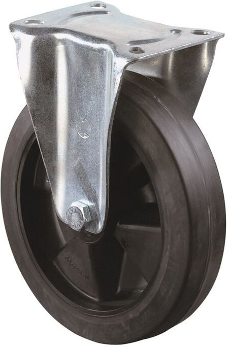 Bs Rollen - Bockrolle Rad-Ø 100 mm Tragfähigkeit 140 kg Elastikgummi Platte L104xB80 mm