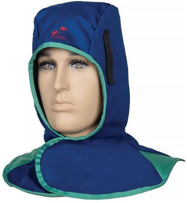 WELDAS 23-6680 Schweißerhaube mit Klettverschluss, blau flammhemmendes Gewebe p