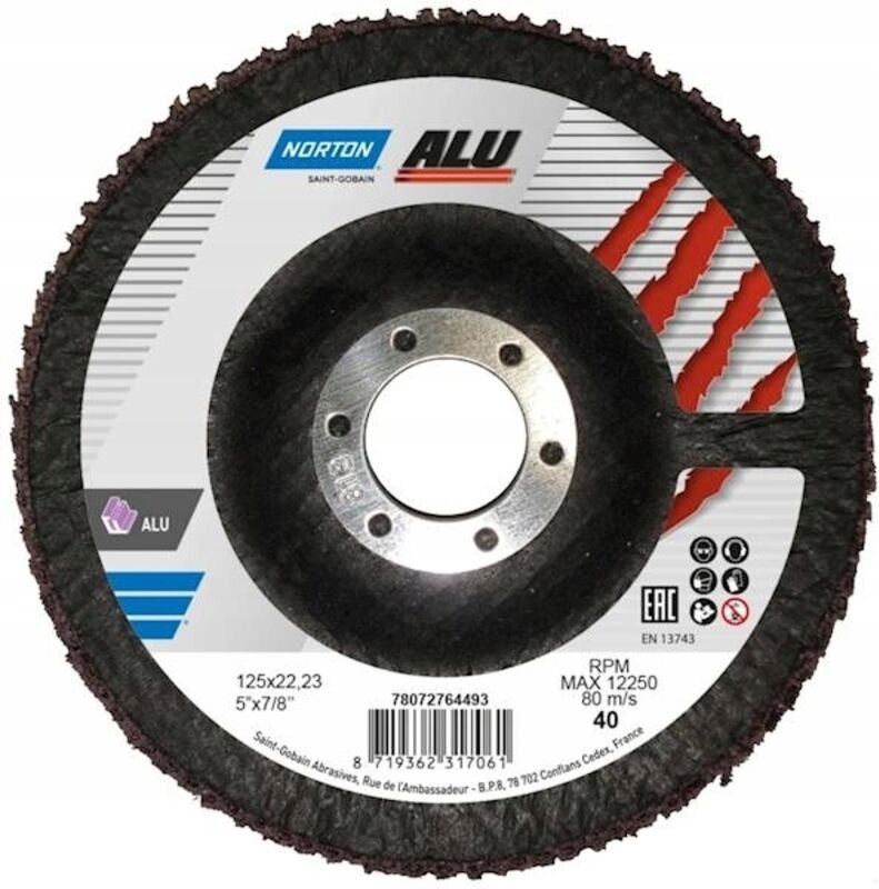 Aluminium-Fächerscheibe 125mm P40 Norton