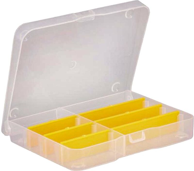 Sortimentskasten EuroPlus Basic17/2-6, 2-8 Fächer,6 flexible Trennstege, 175 x 140 x 30 mm, transparent/gelb - Allit