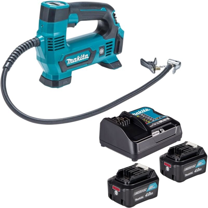 Makita MP 100 DSM Akku Kompressor 12 V max. 8,3 bar + 2x Akku 4,0 Ah + Ladegerät