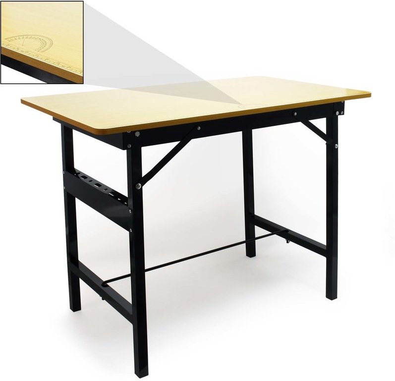 Thumbnail - Werkbank 100 x 60 x 76 cm klappbar, Werktisch faltbar, linierter Arbeitstisch bis 150 kg belastbar, Werkstatteinrichtung...