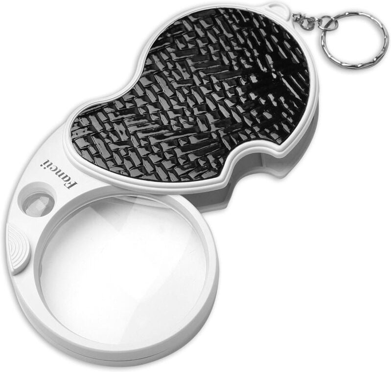 Faltbare LED-Taschenlupe, 3-fache Vergrößerung mit 15-facher Juwelierlupe – 60 mm Durchmesser, kleine tragbare Lupe für ...