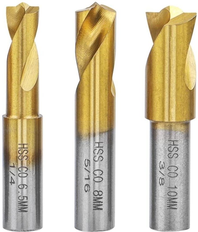 3er-Pack Punktschweißbohrer HSS CO Senkbohrer Titanbeschichtetes Schweißbohrwerkzeug 6,5 mm/8 mm/10 mm zum Entfernen von...
