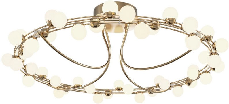 Maytoni Tessara Moderne, 80 cm integrierte LED-Deckenleuchte, halbbündig, goldfarben, 3000 K, 5600 lm, weißer Schirm