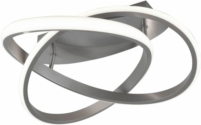 Etc-shop - Deckenlampe mit Switch Dimmer Design Deckenleuchte, Metall nickel matt, 1x led 18 Watt 2400 Lumen warmweiß, 4...