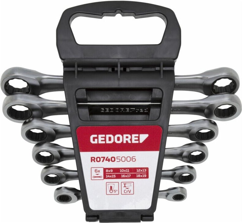 Red 3300898 R07405006 Doppel-Ringratschenschlüssel-Satz 6teilig Schlüsselweite (Metrisch) 8 - - Gedore