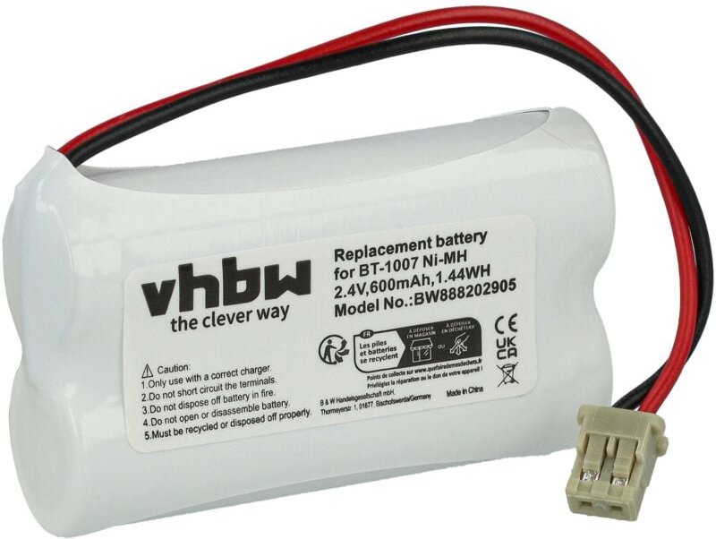 Vhbw - Akku kompatibel mit Memorex MPH-6925 schnurlos Festnetz Telefon (600mAh, 2,4V, NiMH)