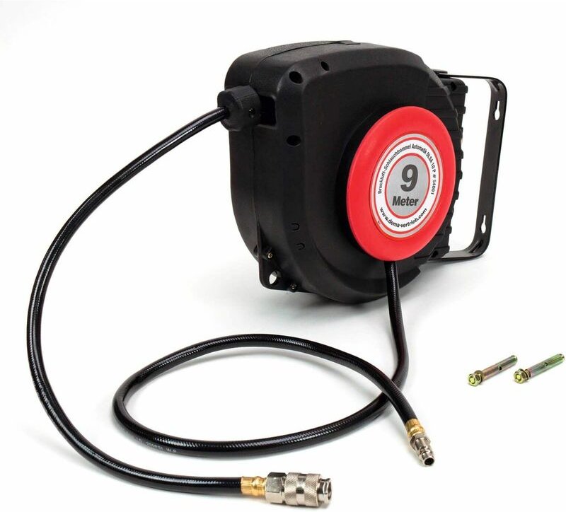 Wand Druckluftschlauch 9m Aufroller Druckluft Schlauchaufroller Automatik