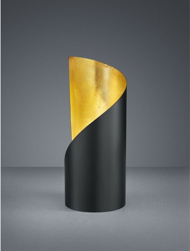 Defibrico - Kleine Tischleuchte frank 1-flammig Metall Schwarz matt / Gold, Höhe 24cm