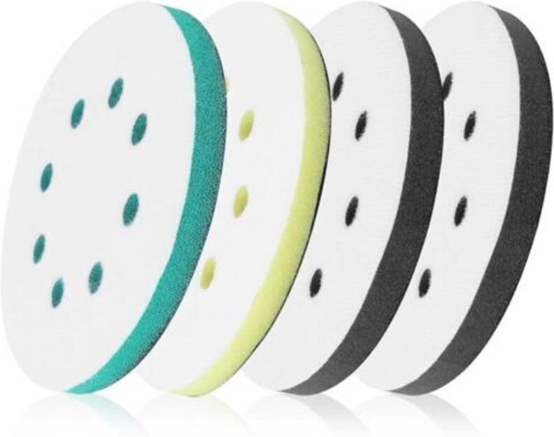 4 Stück Weiche Schleifpads 125mm Interface Pad Schleifer, Schleifteller 8 Löcher Interface Pad aus Schaumstoff Schwamm E...