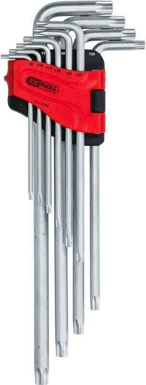 KS-Tools 151.4800 Torx-Winkelstiftschlüssel-Satz m it Bohrung, XL, 10-tlg.TB8-TB50