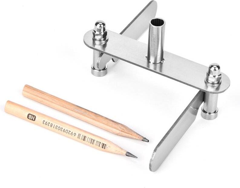 Ej.Life Zentrierlehre, Edelstahl-Zentrierlinie Holzbearbeitungswerkzeuge Bleistift für die Markierung von Holzbearbeitun...