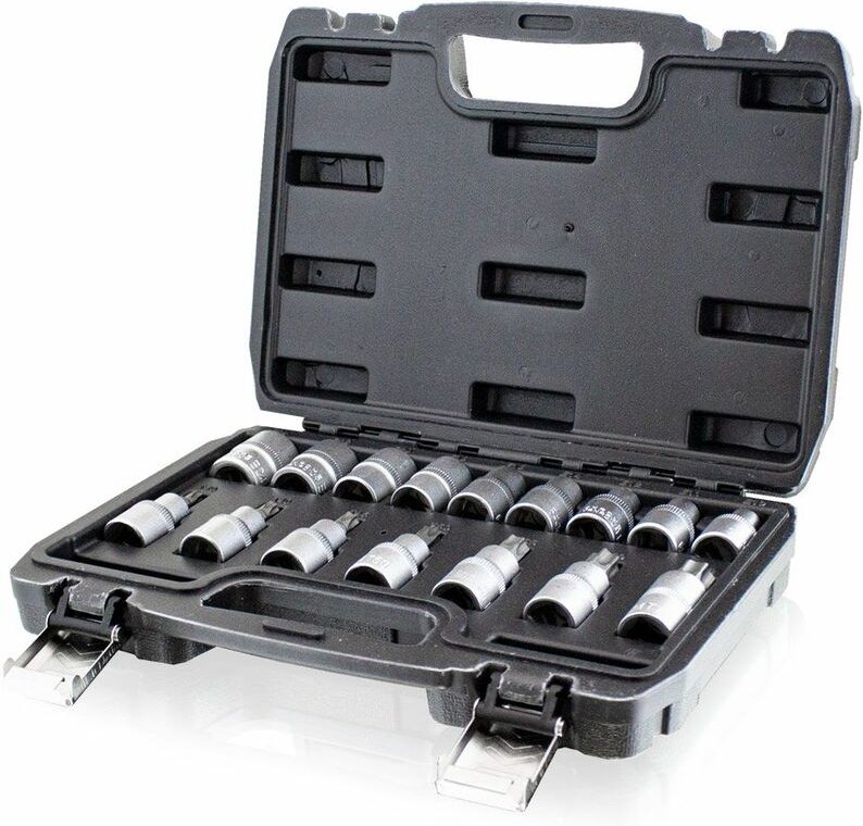 Nusssatz 16tlg Torx Vielzahn Innen Sechskant Bit Steck Nüsse Werkzeug