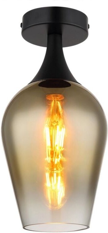 Deckenlampe Deckenleuchte Wohnzimmerlampe Glas gold Flurlampe schwarz h 30 cm