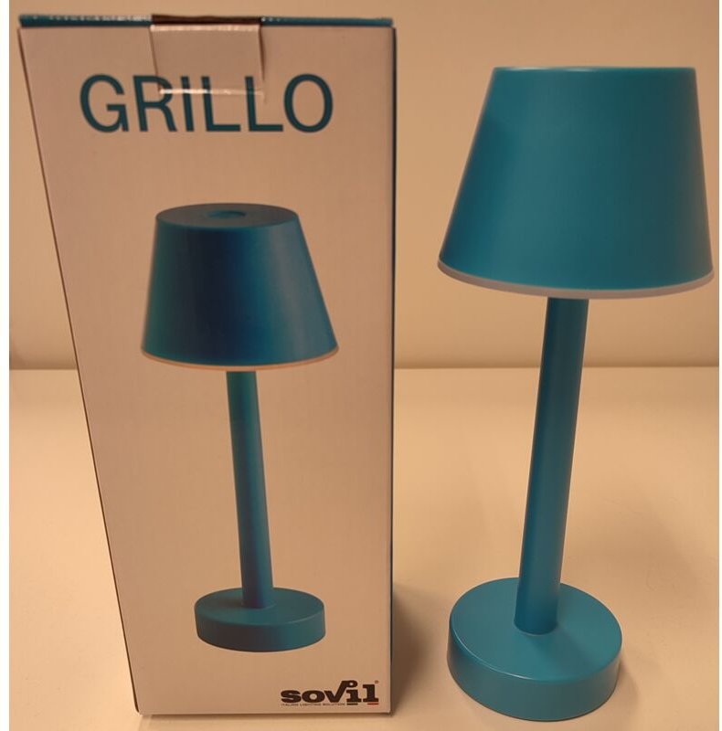 Wiederaufladbare led-tischleuchte Sovil grillo 3w 3000k hellblau - 97901/07