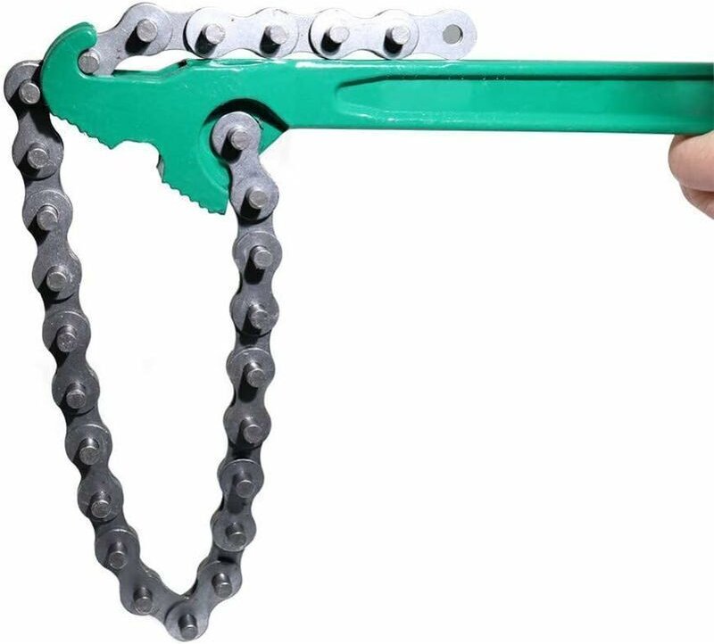 Kettenölfilterschlüssel, 15-Zoll-Kettenölfilterschlüssel, verstellbarer Ölfilterschlüssel, geeignet für Kfz-Reparaturen,...