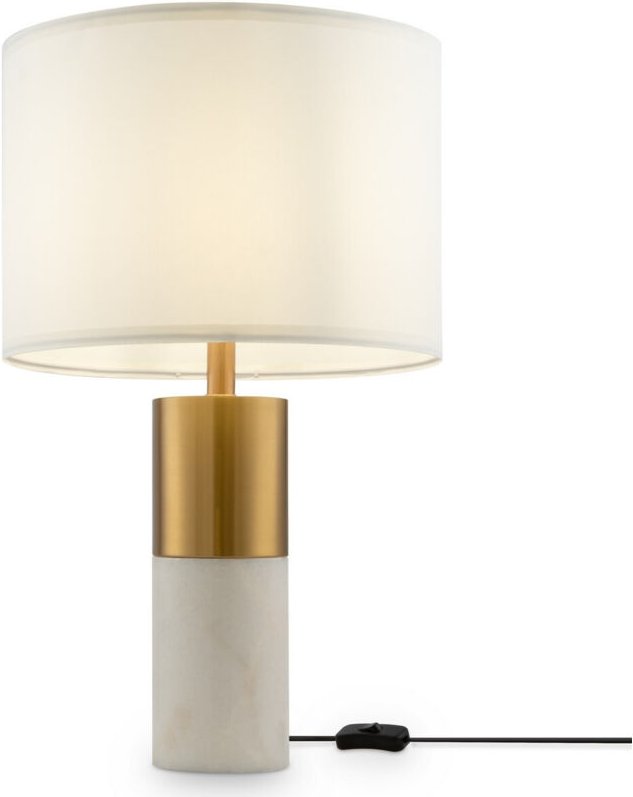 Maytoni - Bianco Moderne Tischlampe mit rundem Schirm aus Messing E27