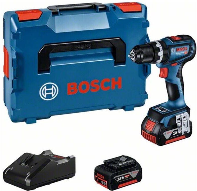 Bosch Akku-Schlagbohrschrauber gsb 18V-90 c, incl. 2x Akku gba 4 Ah, Schnellladegerät, l-boxx - Bosch Professional