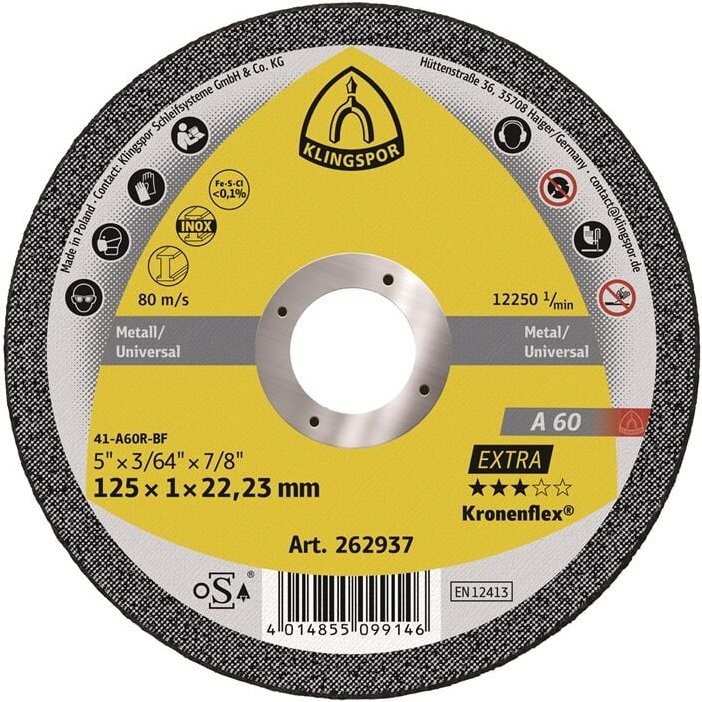 Trennscheibe Stahl/Edelstahl 115 x 1,0 mm