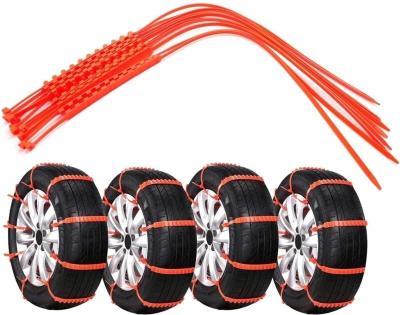 Schneeketten, 40 Stück, universell verstellbare Schneeketten fürs Auto, leicht zu tragen und zu installieren, verstellba...