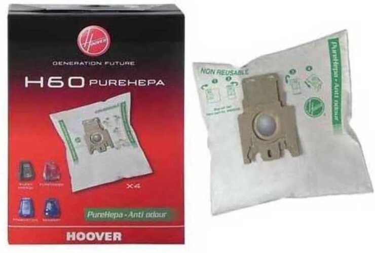 Taschen (x4) H60 PureHepa für Hoover Sensory Freemotion Vakuum Cleaner Ref: 35600392