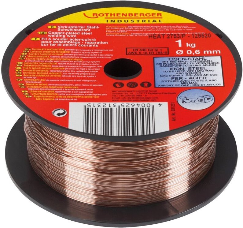 Rothenberger - Industrial Schutzgas-Schweißdraht 0,6 mm / 1 kg - 31231