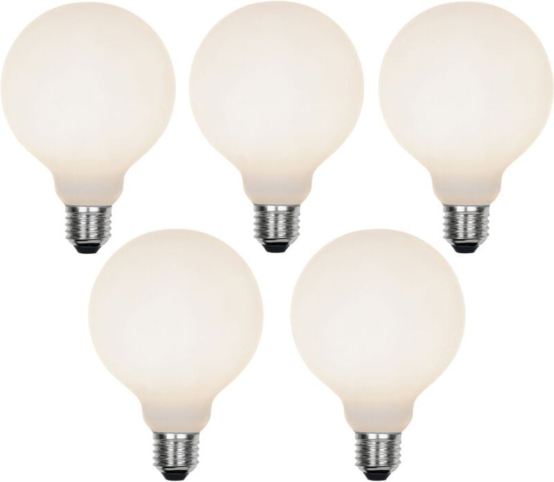 Luedd - 5er Set E27 3-Stufen dimmbar led Glühbirnen G95 Matt 5W 550lm 3000K