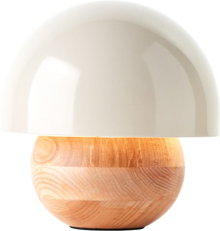 Thumbnail - Nalam Tischleuchte 20cm holz hell/grau Metall/Holz Schnurzwischenschalter 1x D45, E14, 40 w, Geeignet für Tropfenlampe (...