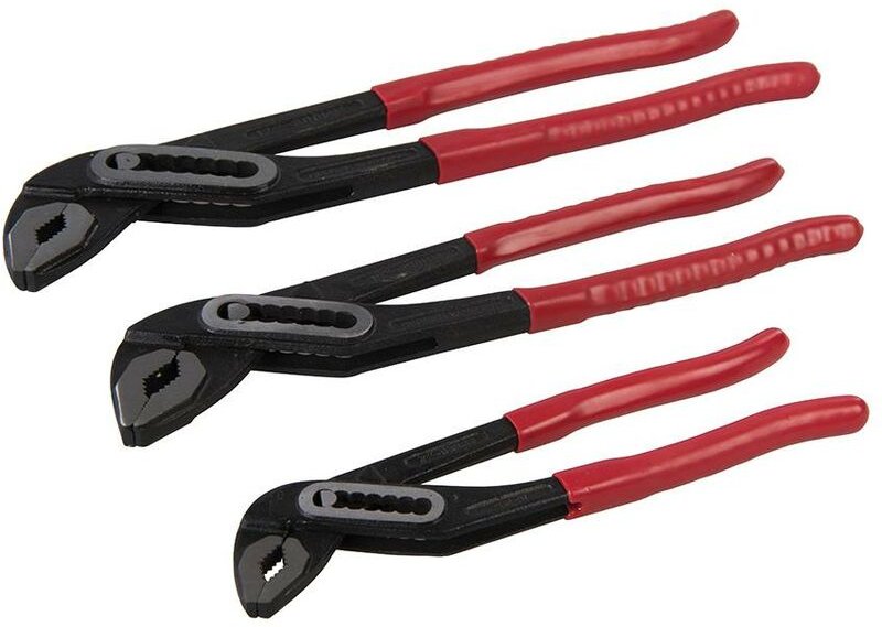 Dickie Dyer - Wasserpumpenzangen mit durchgesteckten Gewerben, 3-tlg. Satz 180–300 mm