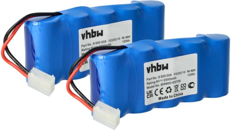 Vhbw - 2x Akku Ersatz für Bosch 8781105908, 710055, 8787335119 für Schiebetorantrieb Torantrieb Drehtorantrieb (2000 mAh...